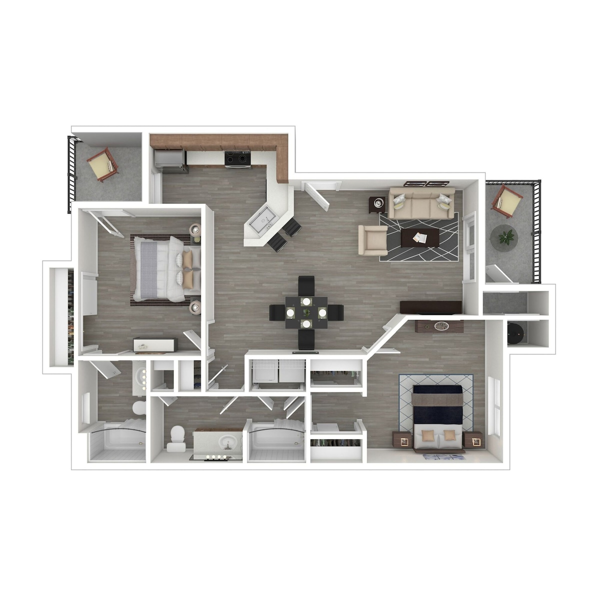 Floorplan diagram for Redwood, showing 2 bedroom
