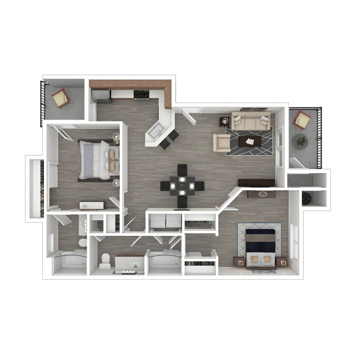 Floorplan diagram for Redwood, showing 2 bedroom
