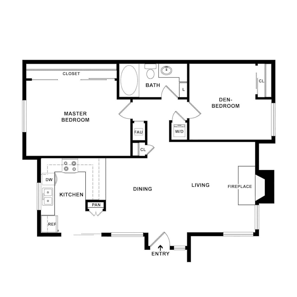 Floorplan diagram for Bayland, showing 2 bedroom