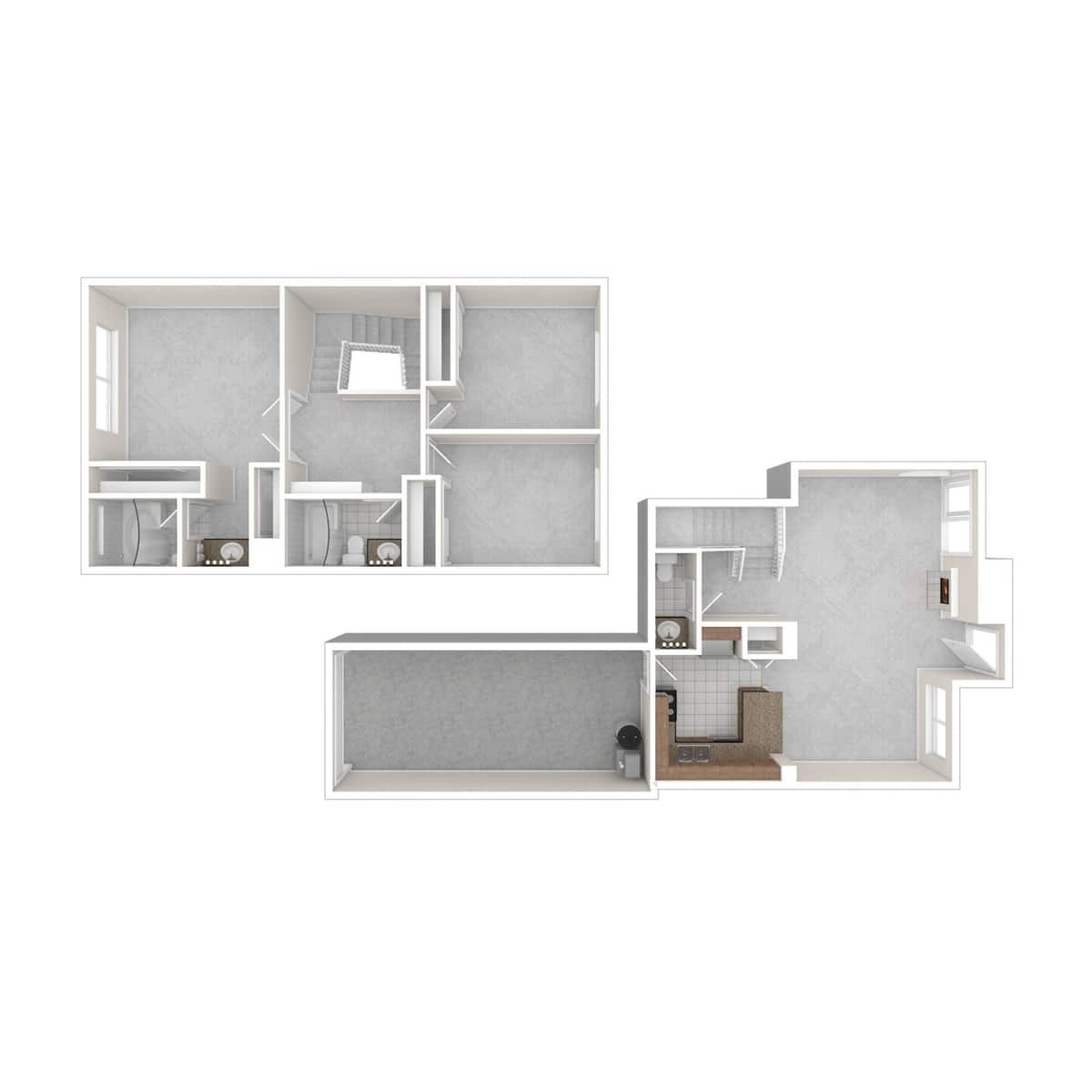 Floorplan diagram for Monarch, showing 3 bedroom