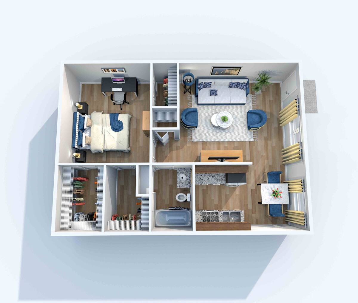 Floorplan diagram for A1, showing 1 bedroom