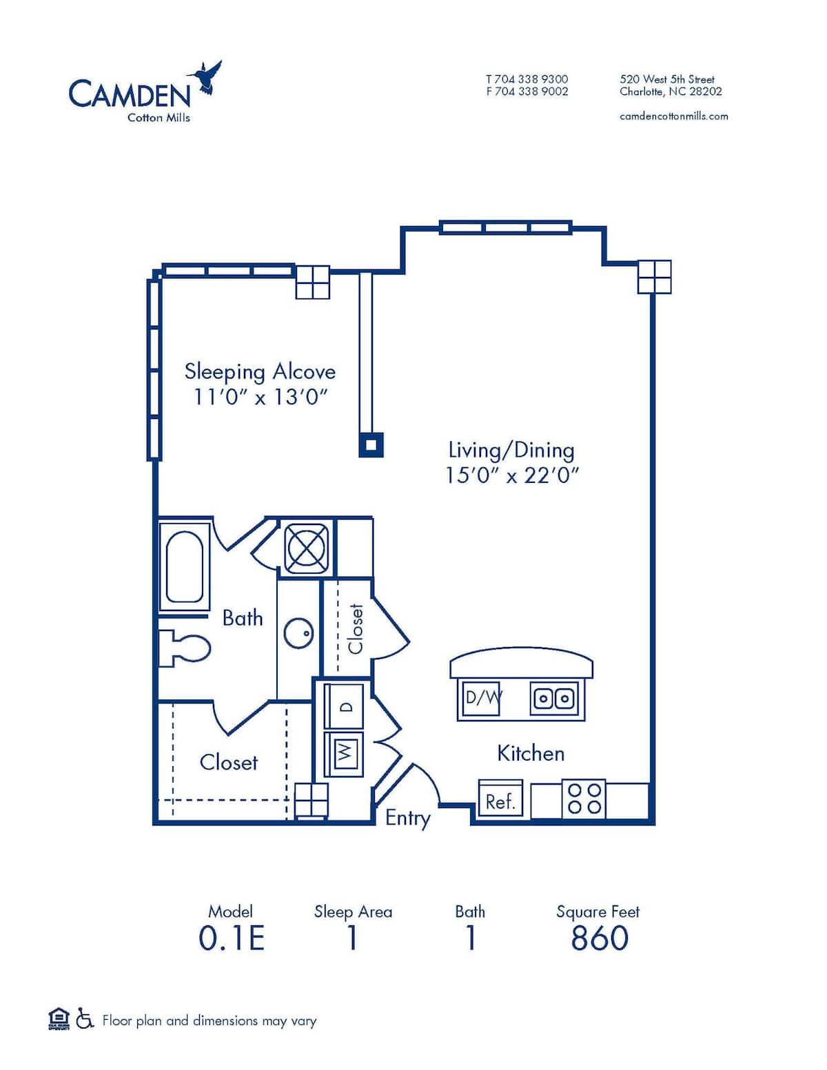 Floorplan diagram for 0.1E, showing Studio