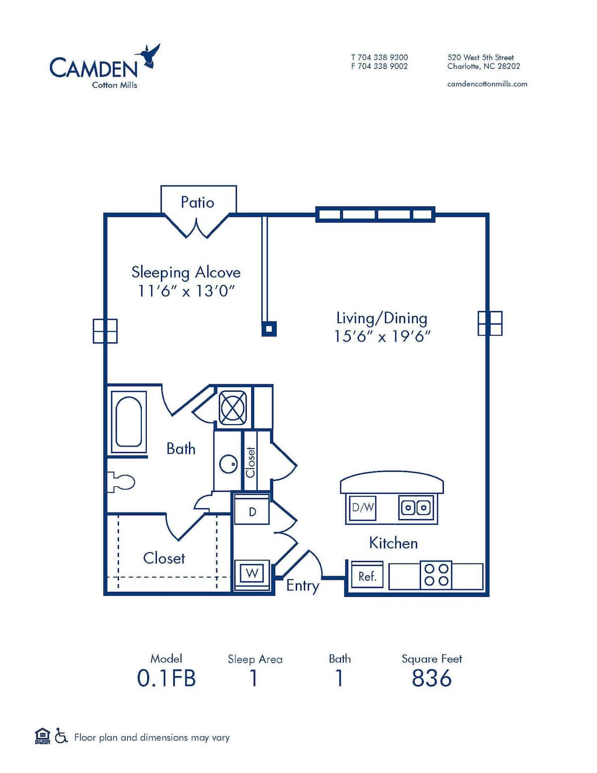 Floorplan diagram for 0.1FB, showing Studio