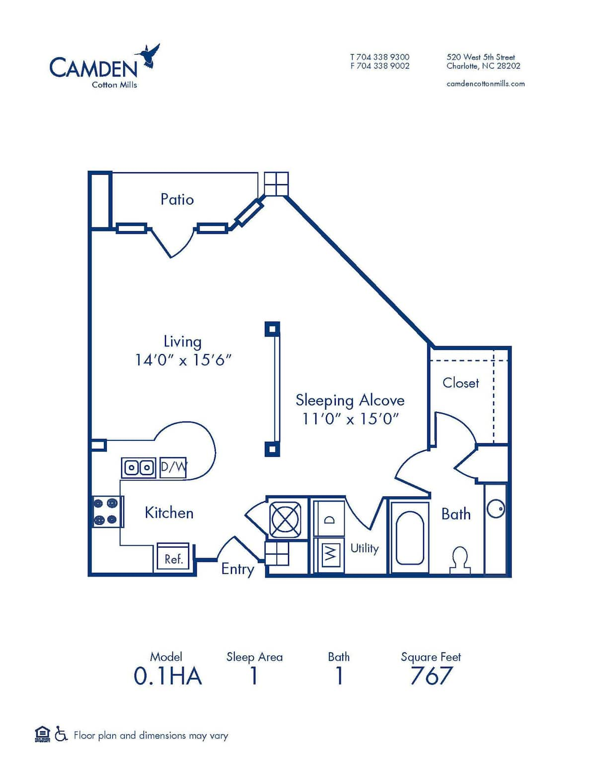 Floorplan diagram for 0.1HA, showing Studio