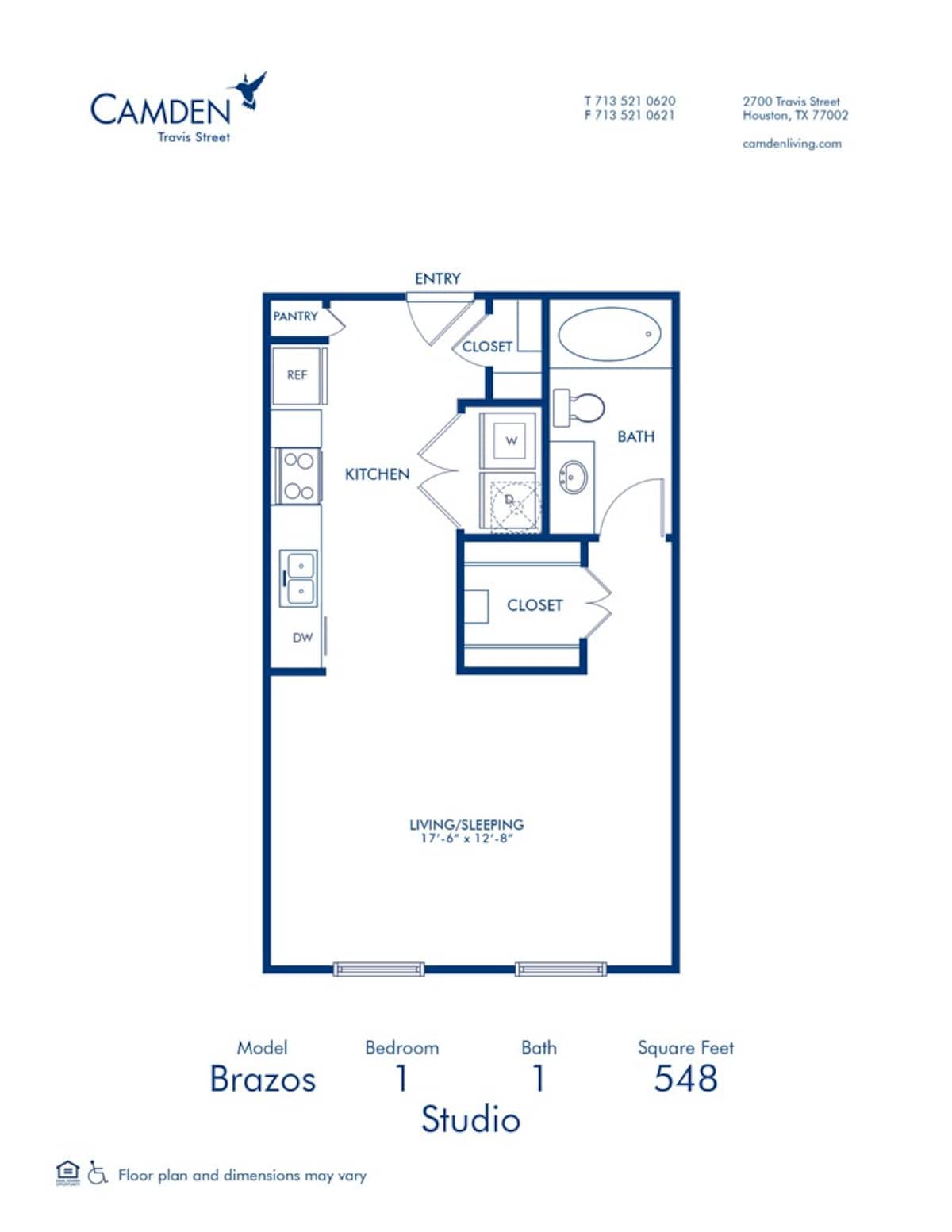 Floorplan diagram for Brazos, showing Studio