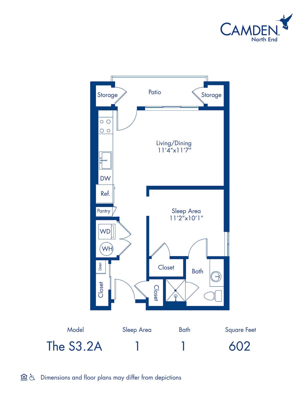 Floorplan diagram for The S6.2.A 0-1, showing Studio