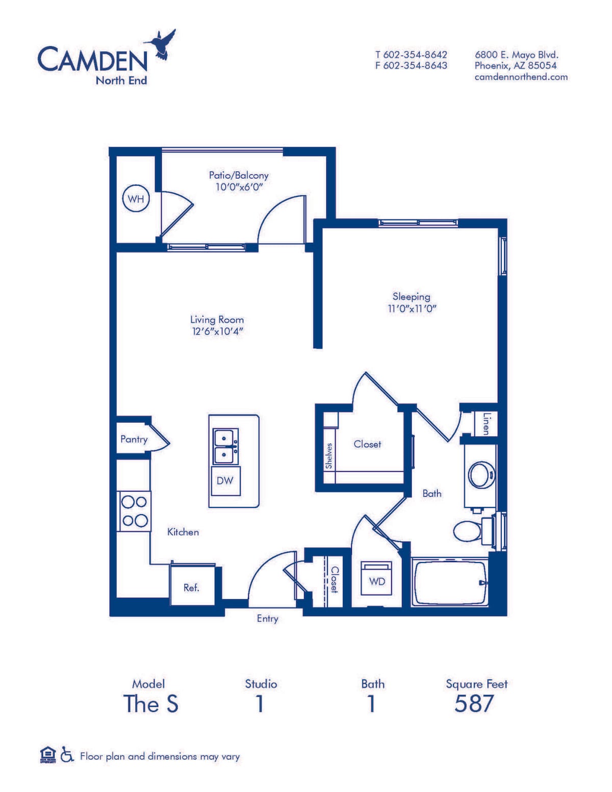 Floorplan diagram for The S, showing Studio