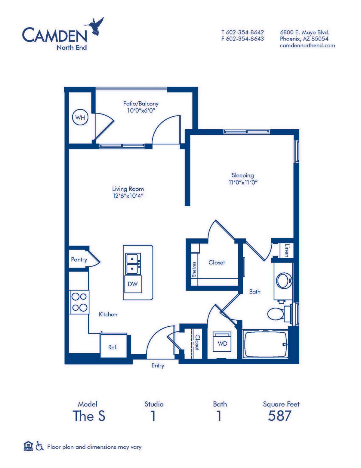 Floorplan diagram for S, showing Studio