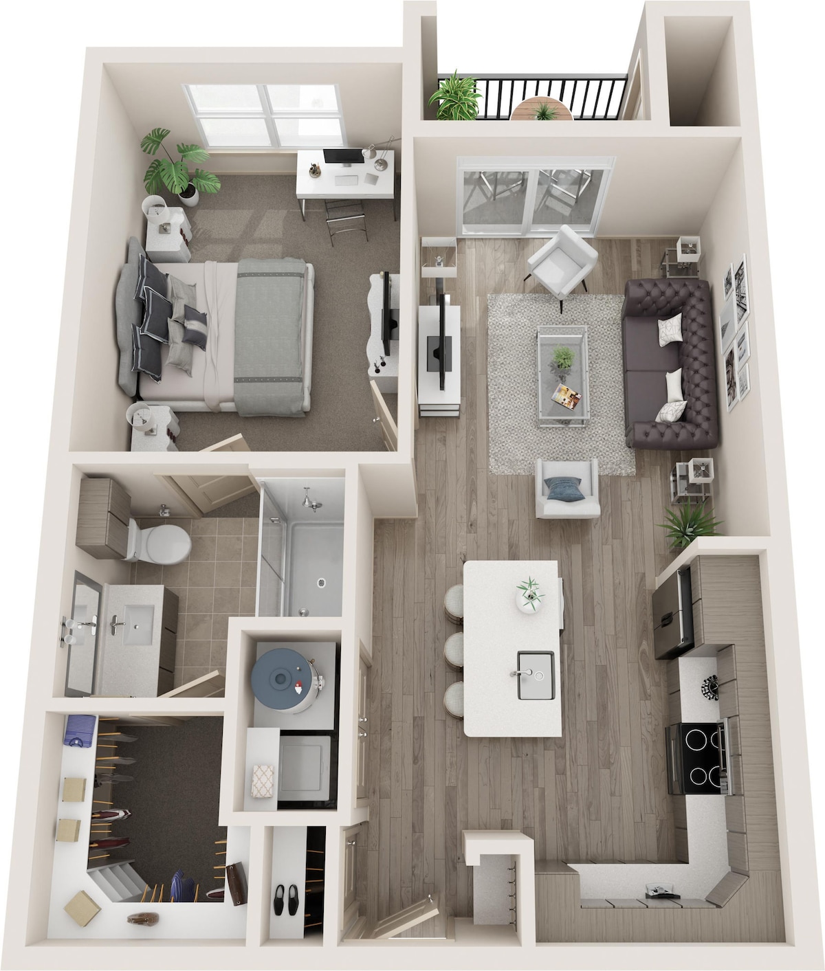 Floorplan diagram for A, showing 1 bedroom