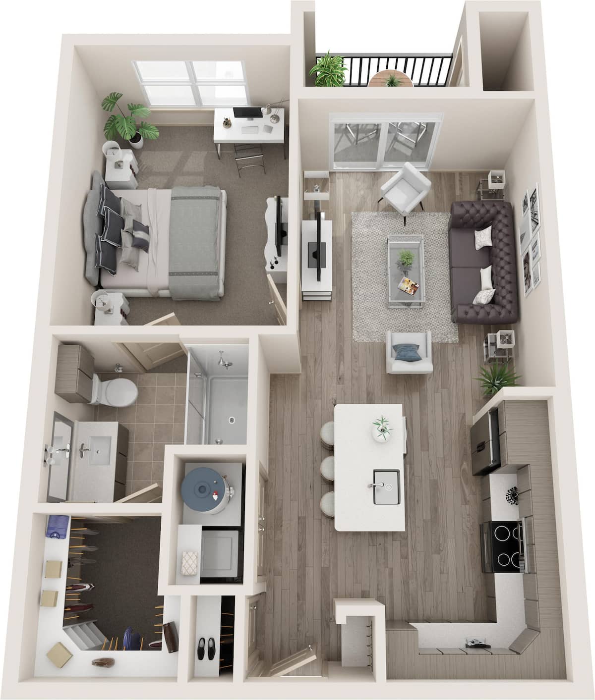Floorplan diagram for A, showing 1 bedroom