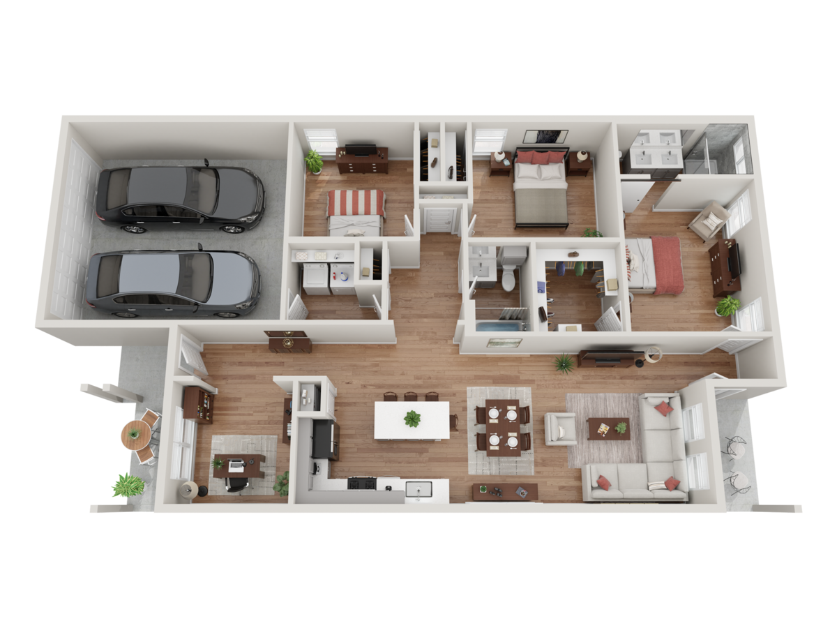 Floorplan diagram for K1, showing 3 bedroom