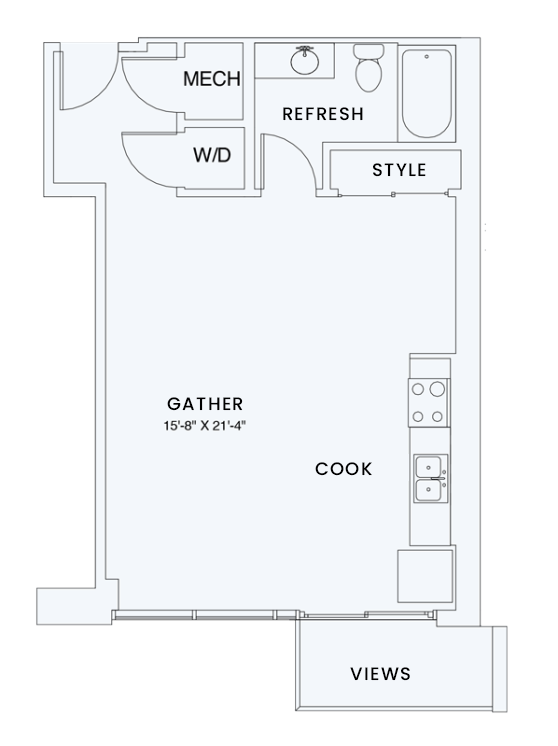 Floorplan diagram for S4, showing Studio