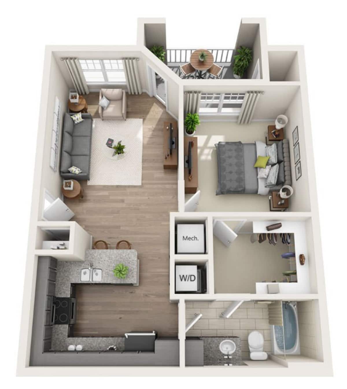 Floorplan diagram for A2, showing 1 bedroom