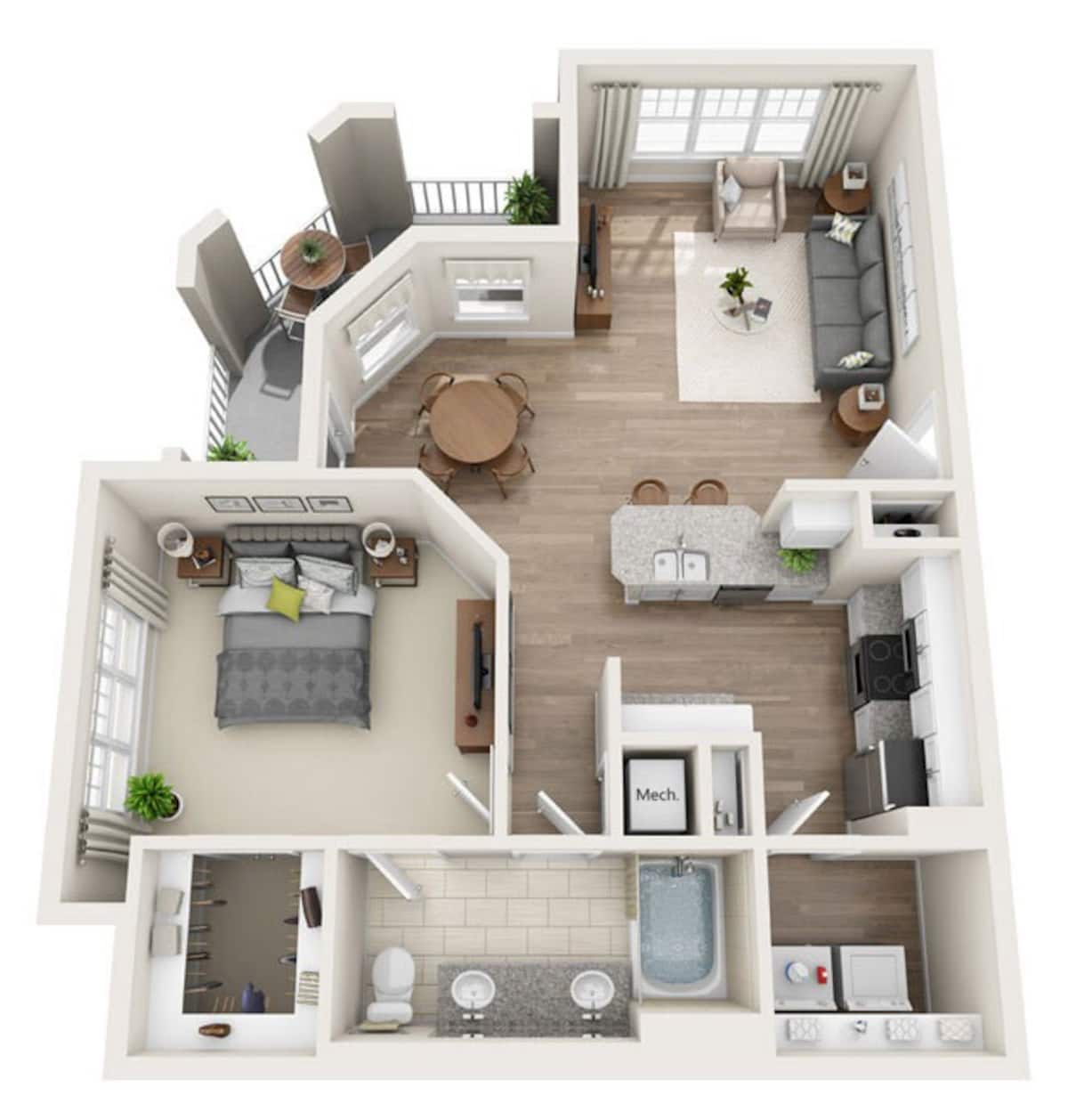 Floorplan diagram for A6, showing 1 bedroom