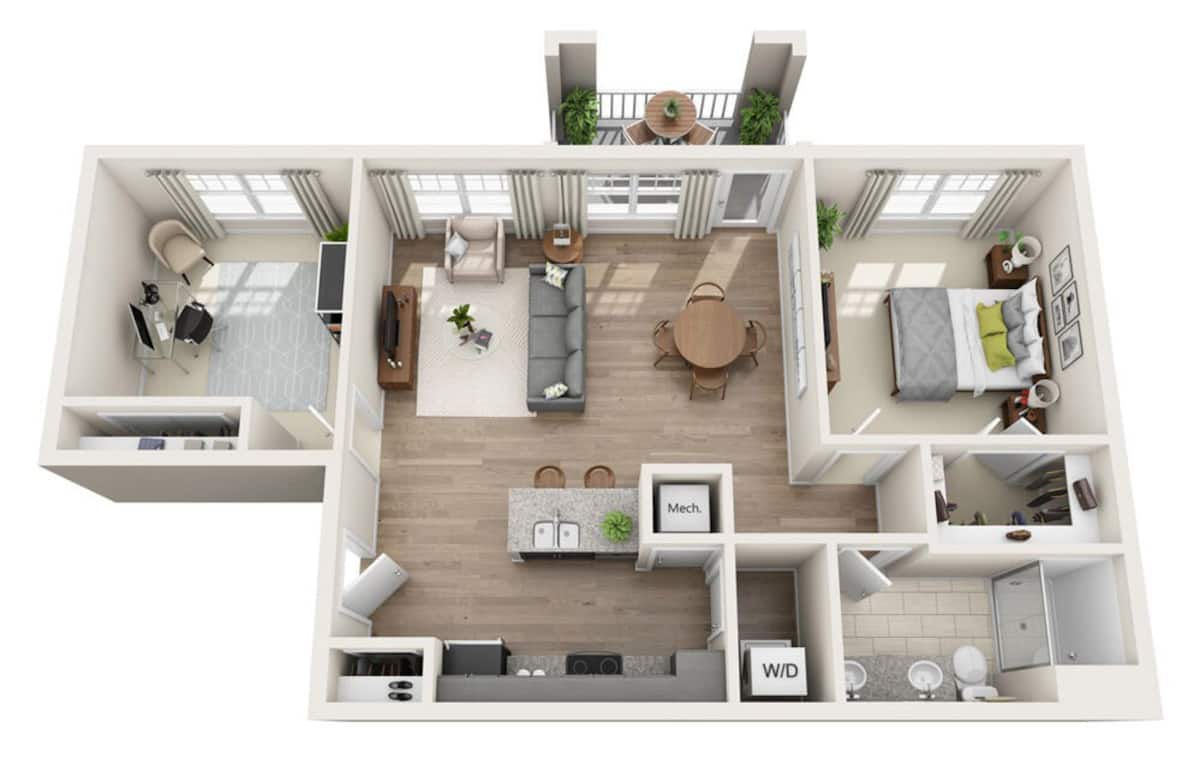 Floorplan diagram for A7, showing 1 bedroom