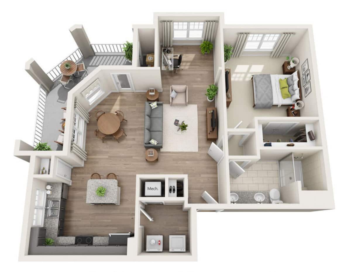Floorplan diagram for A8, showing 1 bedroom
