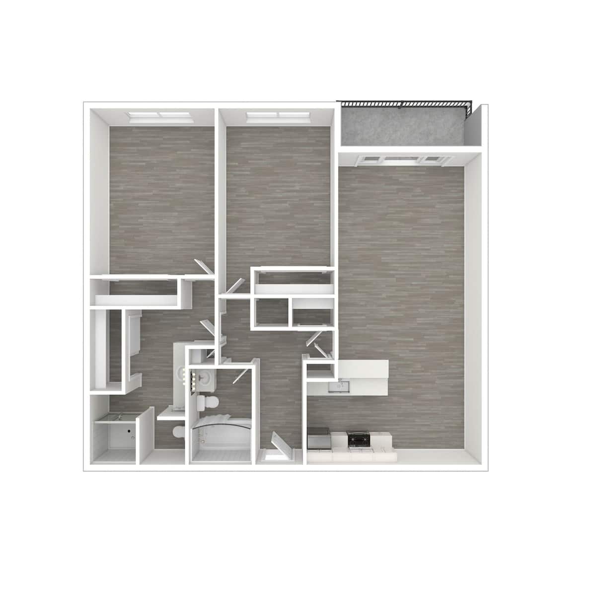 Floorplan diagram for Brentwood, showing 2 bedroom