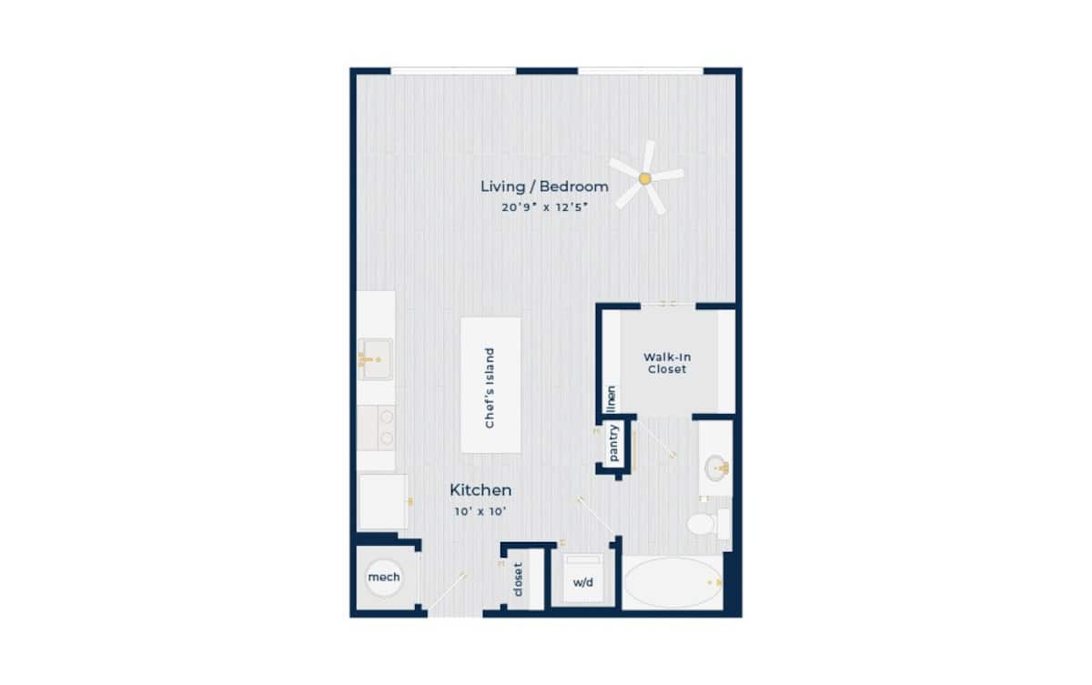 Floorplan diagram for Krog, showing Studio