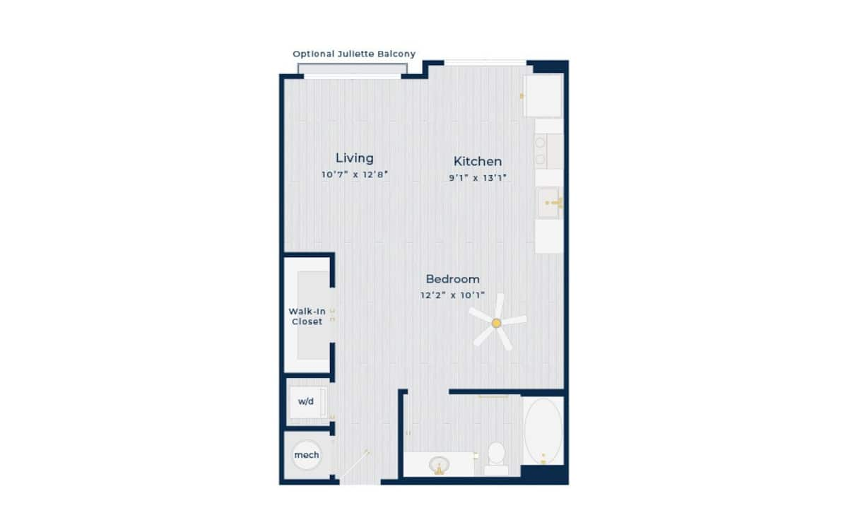 Floorplan diagram for Edgewood, showing Studio