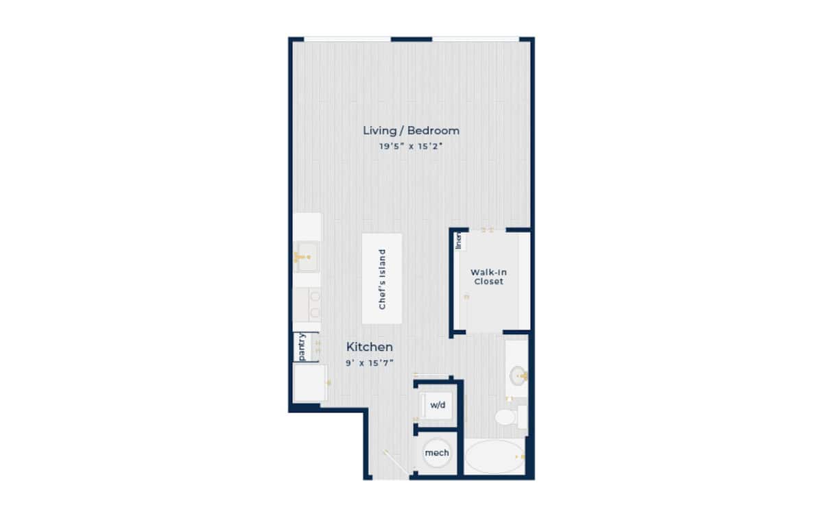 Floorplan diagram for Randolph, showing Studio