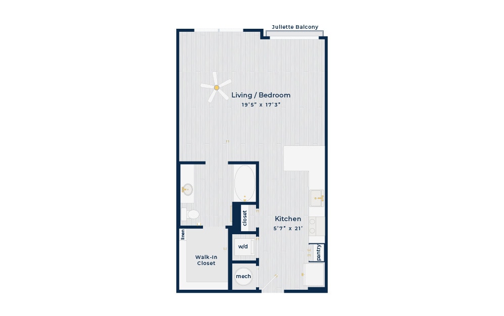 Floorplan diagram for Irwin, showing Studio