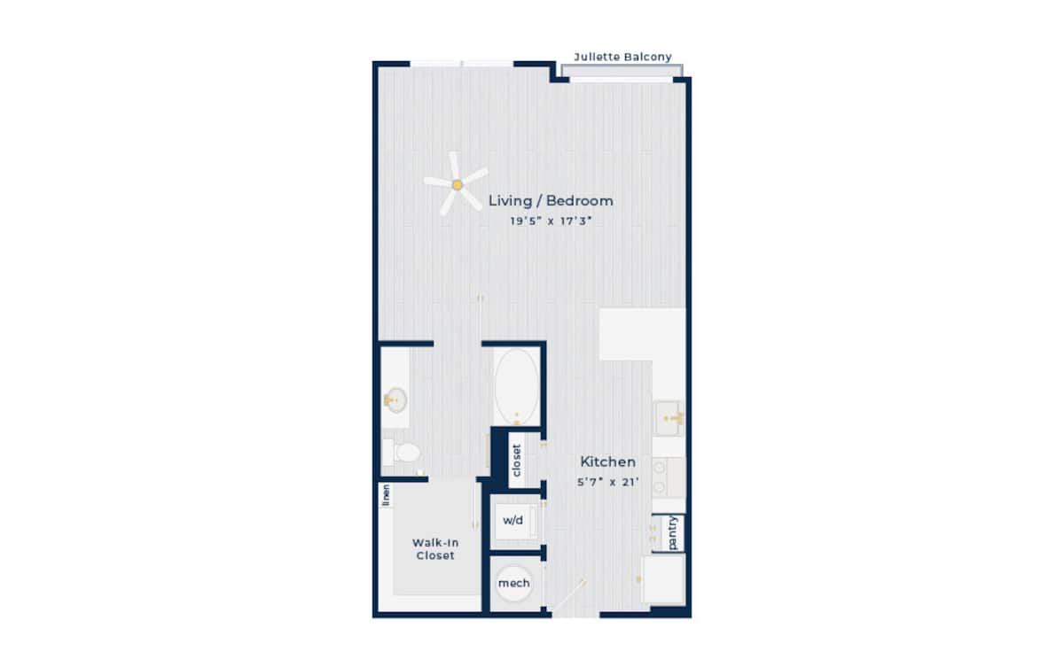 Floorplan diagram for Irwin, showing Studio