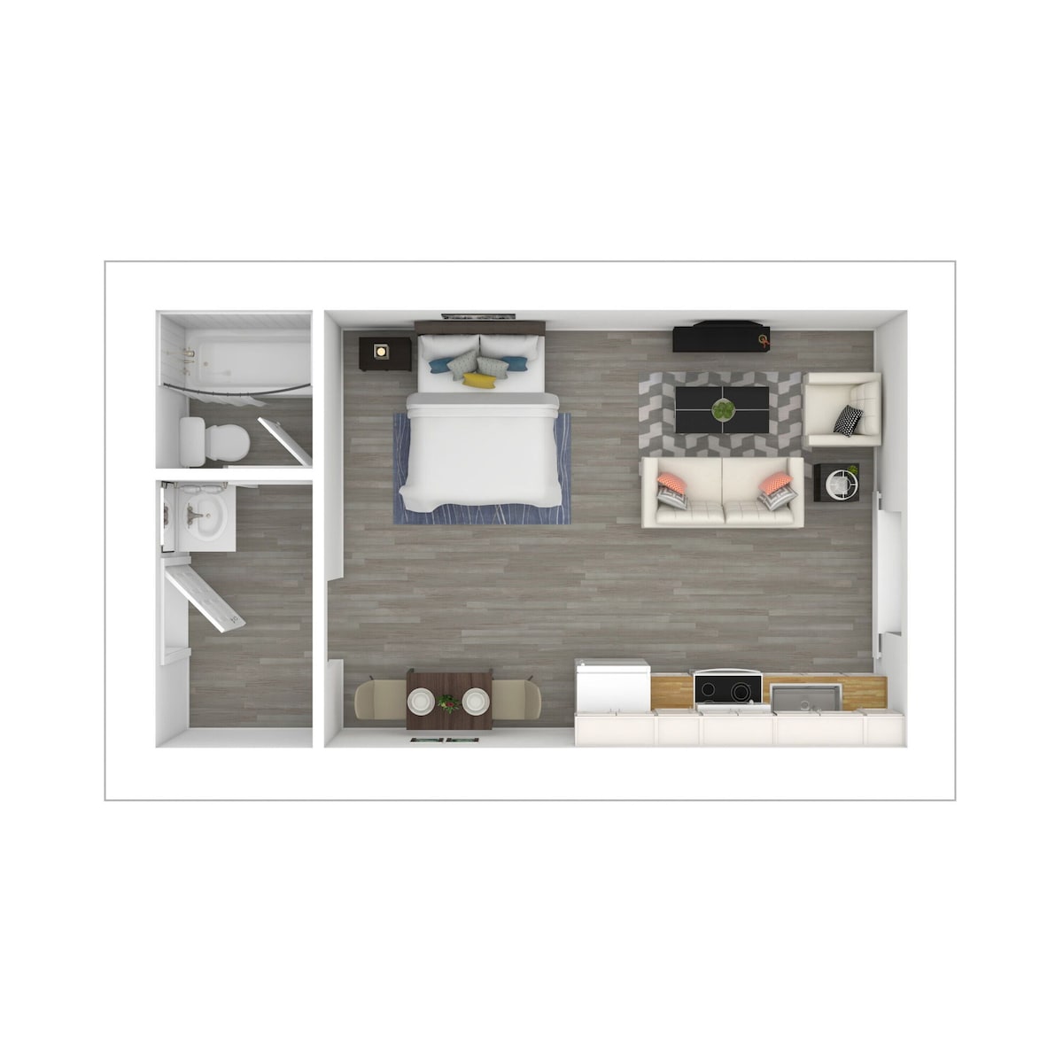 Floorplan diagram for Large Studio, showing Studio