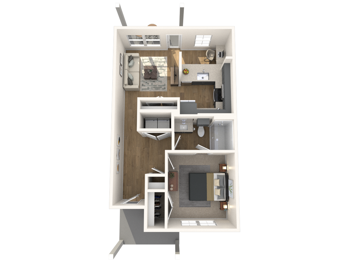 Plano de A1 (muestra 1 dormitorio)
