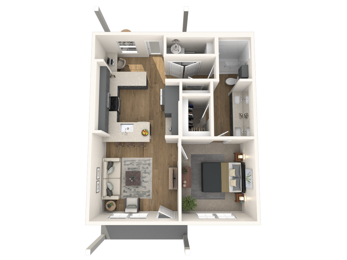 Plano de A2 (muestra 1 dormitorio)
