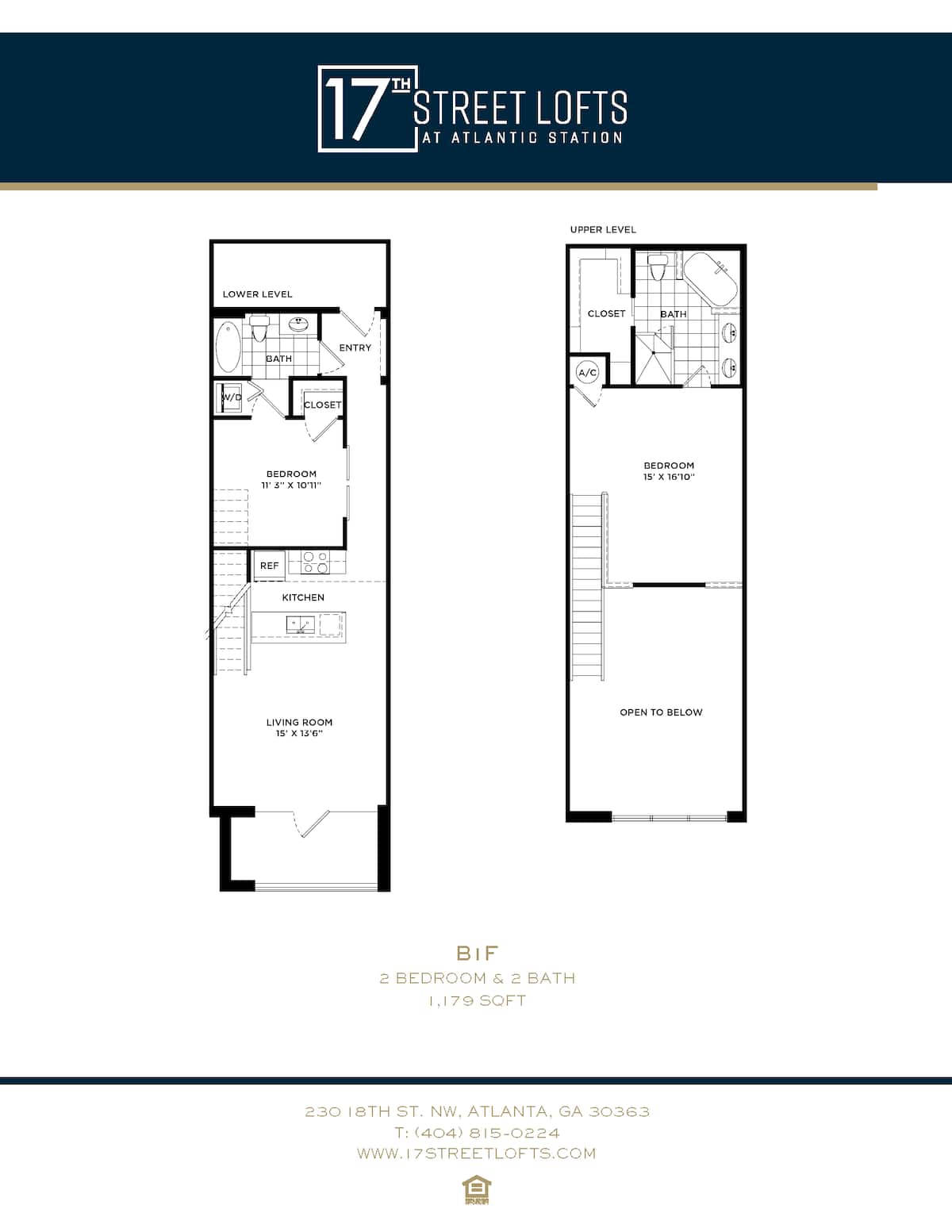 Floorplan diagram for B1F, showing 2 bedroom