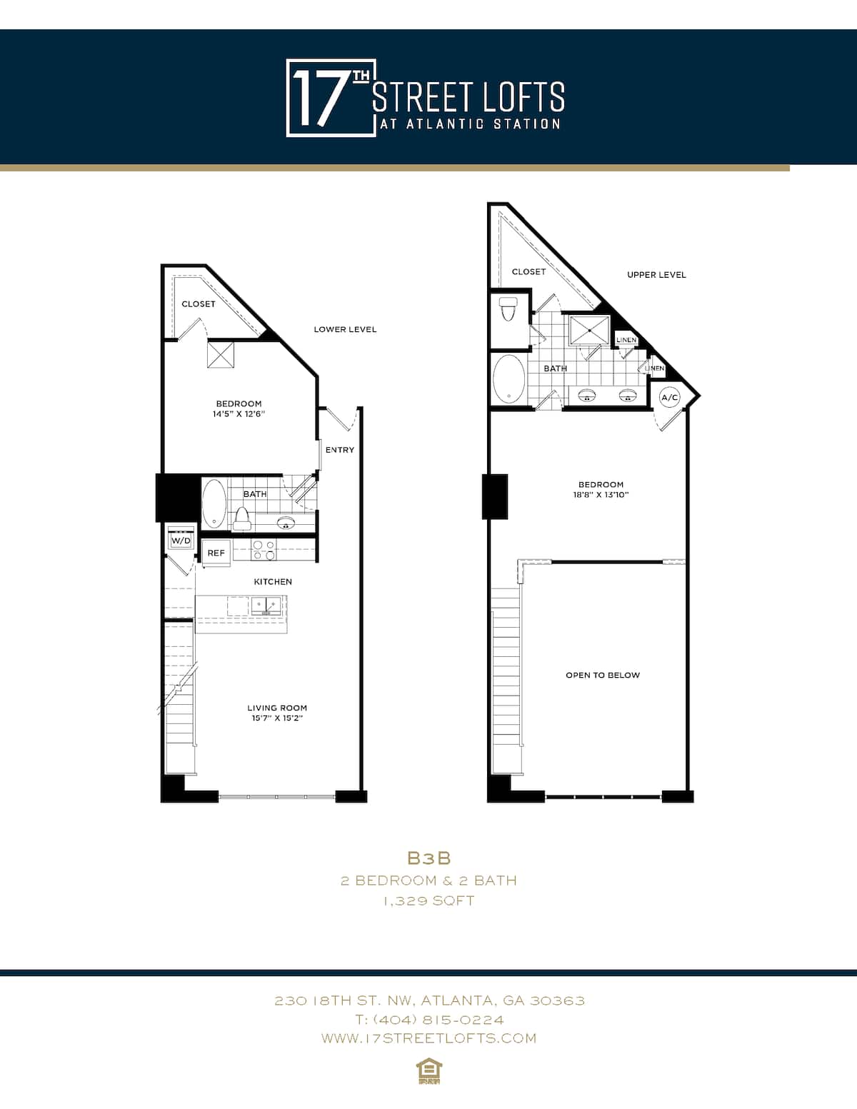 Floorplan diagram for B3B, showing 2 bedroom
