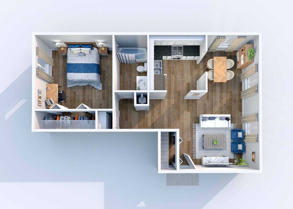 Floorplan diagram for A2, showing 1 bedroom