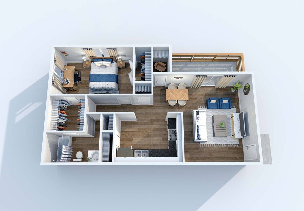 Floorplan diagram for A3, showing 1 bedroom