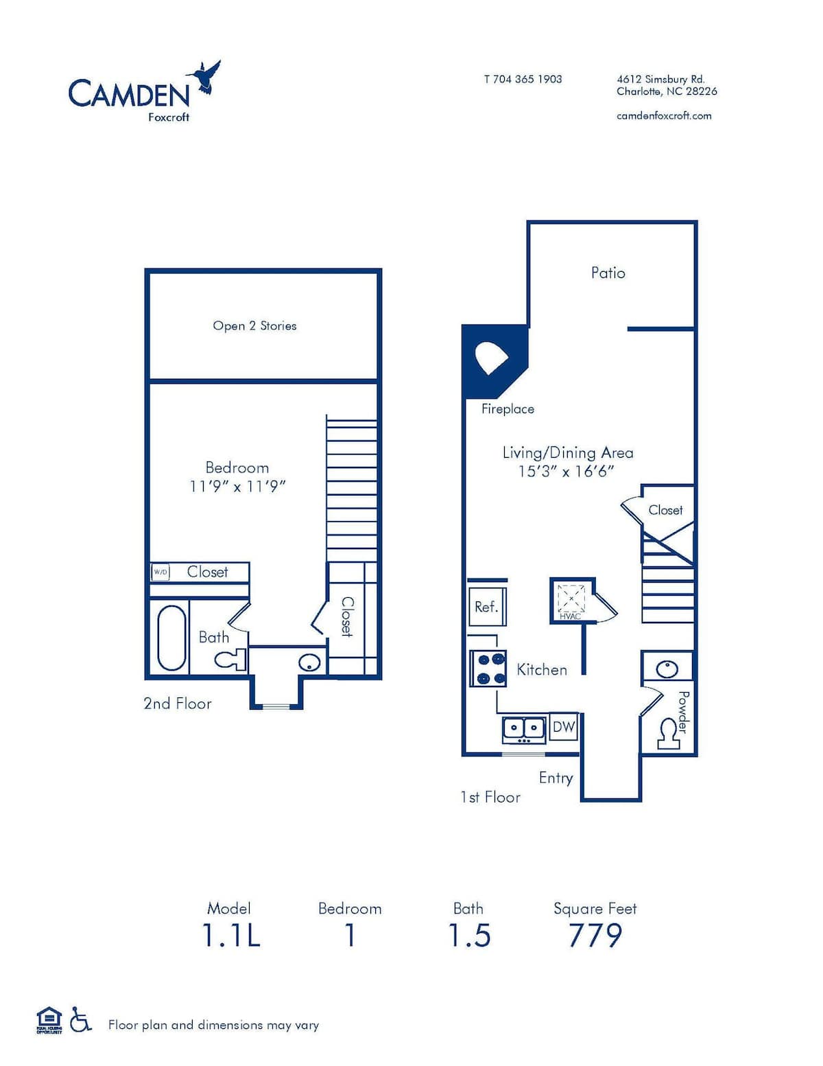 Floorplan diagram for 1.1 Loft, showing 1 bedroom