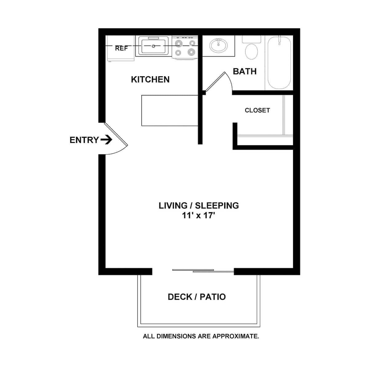 Floorplan diagram for Birch, showing Studio