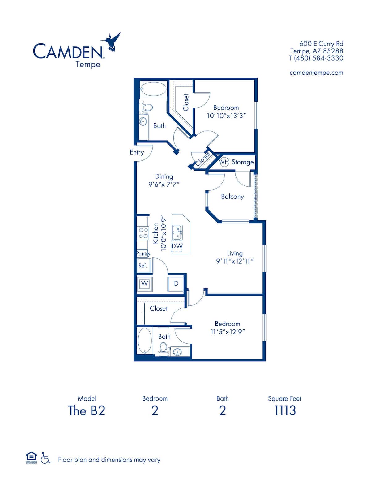Floorplan diagram for A6.2, showing 1 bedroom