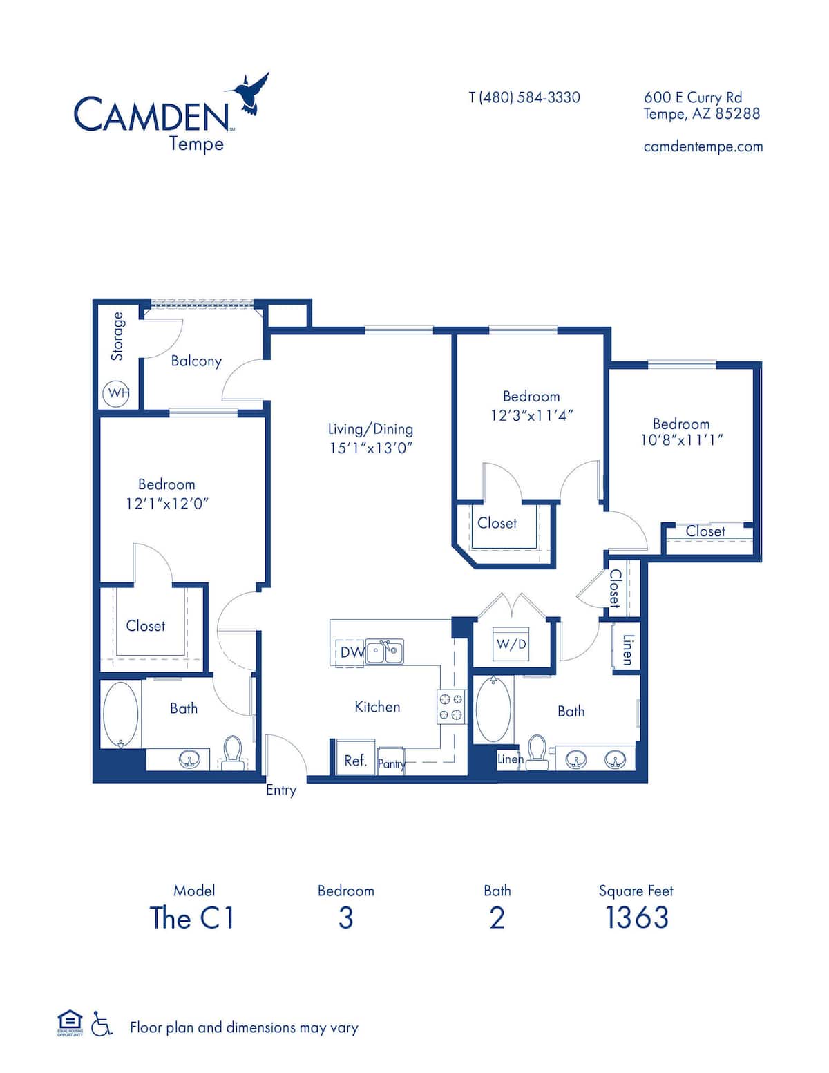 Floorplan diagram for LW1.2, showing 1 bedroom