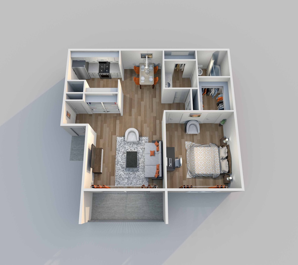 Floorplan diagram for A2B 1x1, showing 1 bedroom