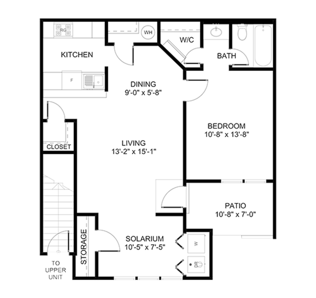 Floorplan diagram for A1, showing 1 bedroom