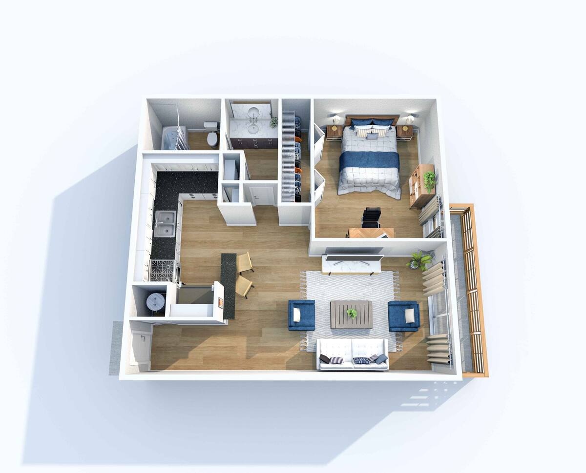 Floorplan diagram for A1, showing 1 bedroom
