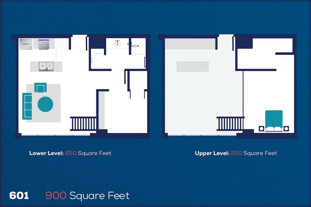 Floorplan diagram for 601, showing 2 bedroom
