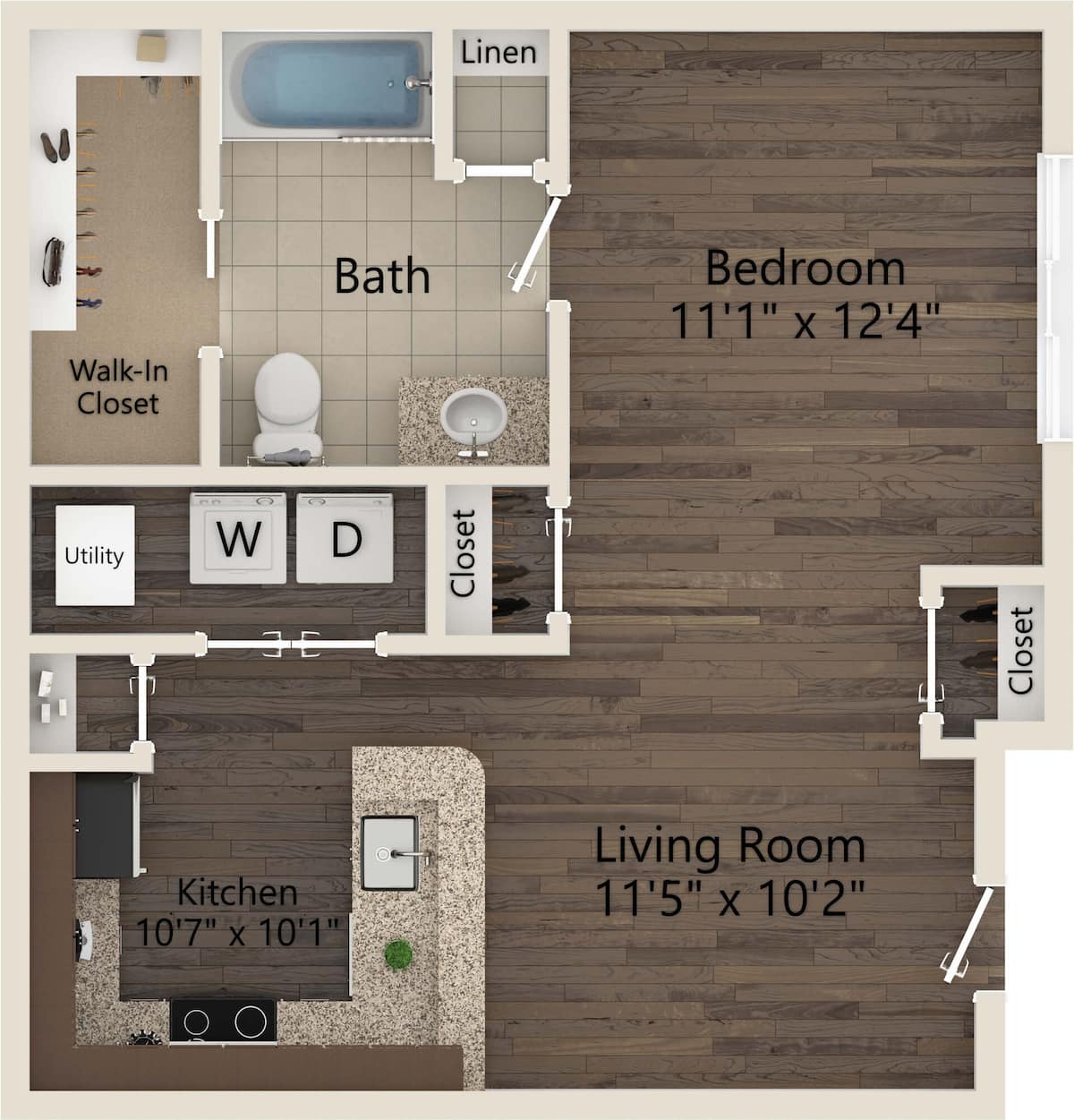 Floorplan diagram for Graham, showing Studio