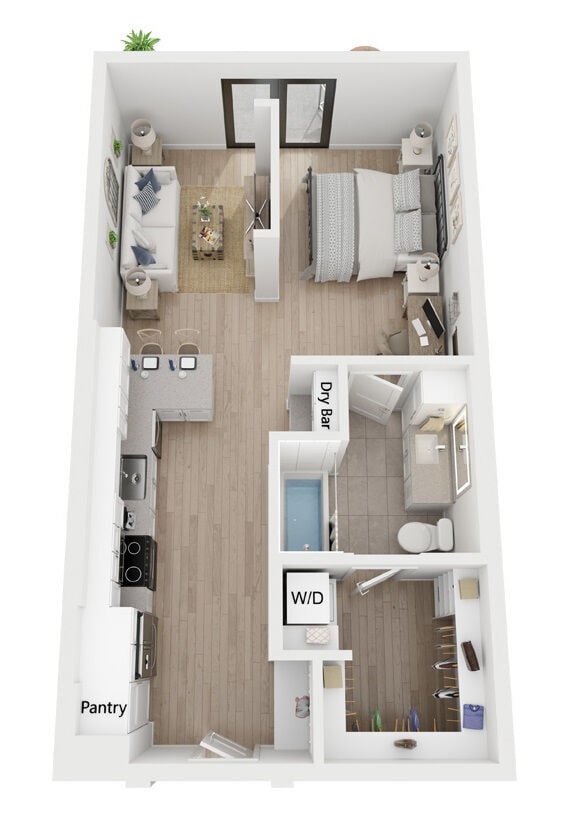 Floorplan diagram for Energize, showing Studio