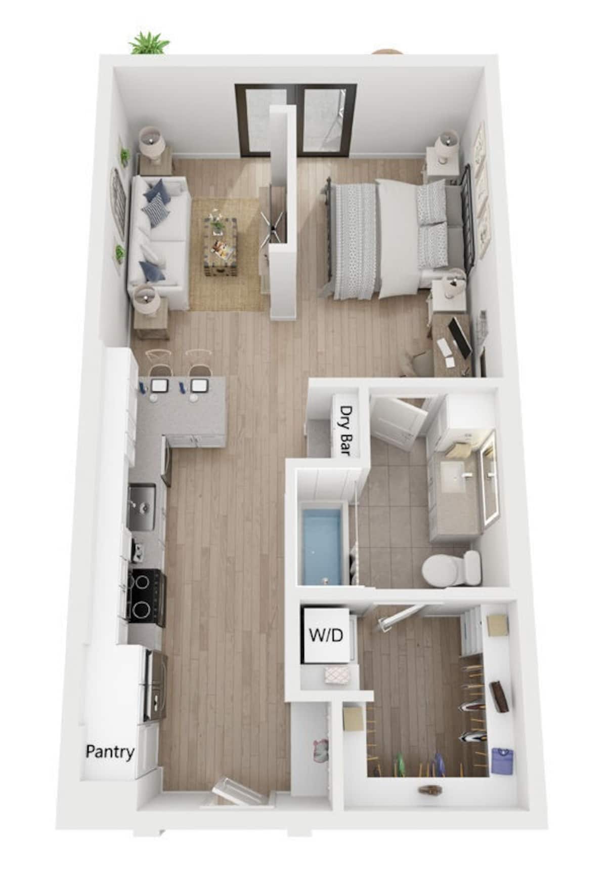 Floorplan diagram for Energize, showing Studio