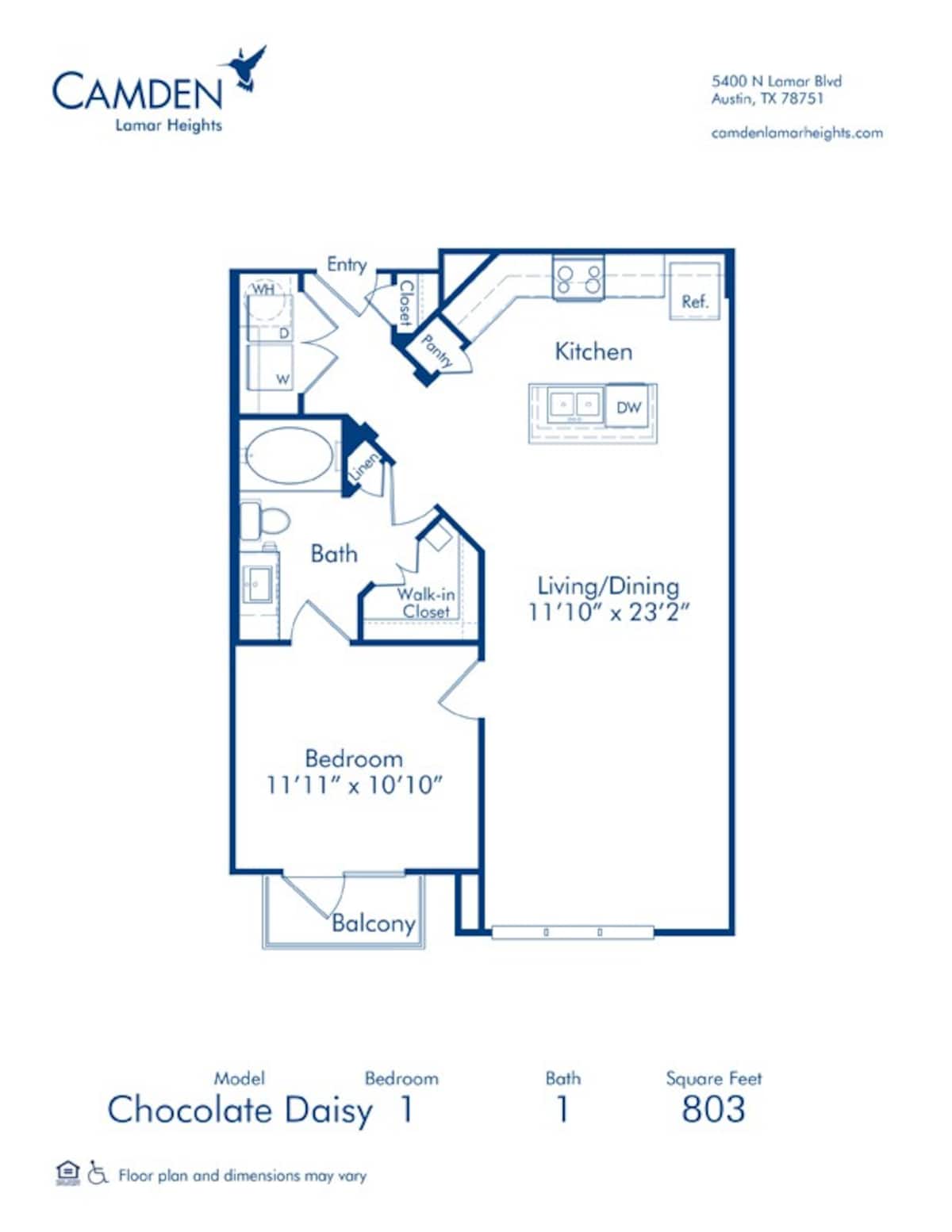 Floorplan diagram for Chocolate Daisy, showing 1 bedroom