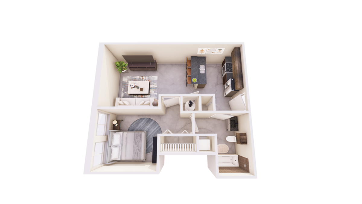 Floorplan diagram for H1, showing 1 bedroom