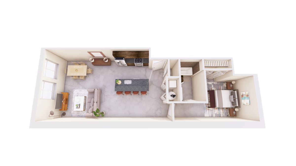 Floorplan diagram for A1, showing 1 bedroom