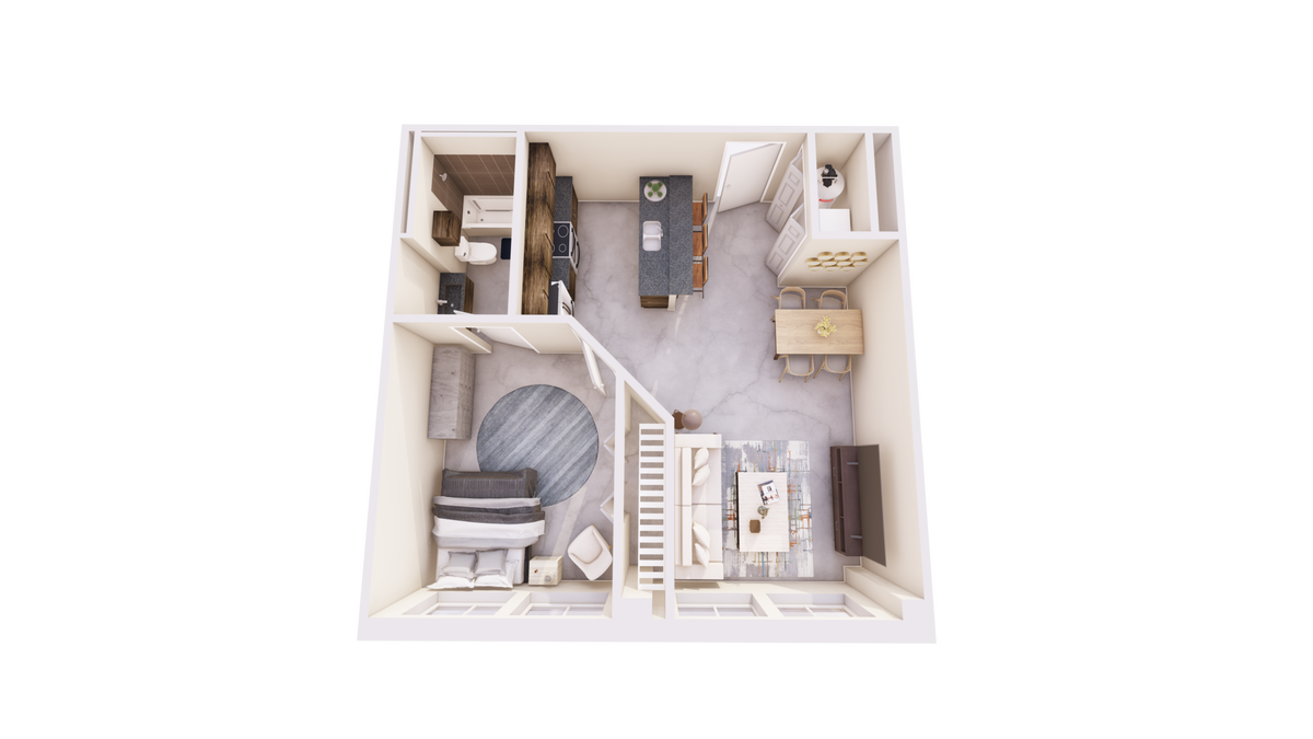 Floorplan diagram for C1, showing 1 bedroom