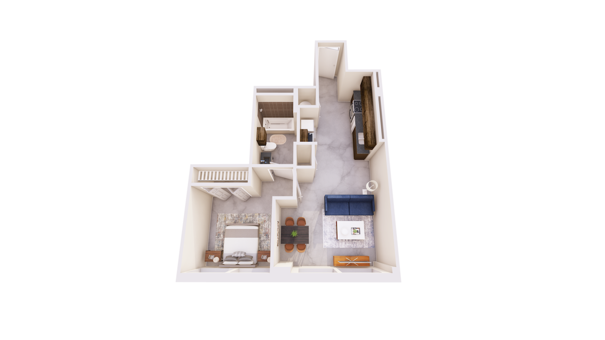 Plano de F1, que muestra 1 dormitorio