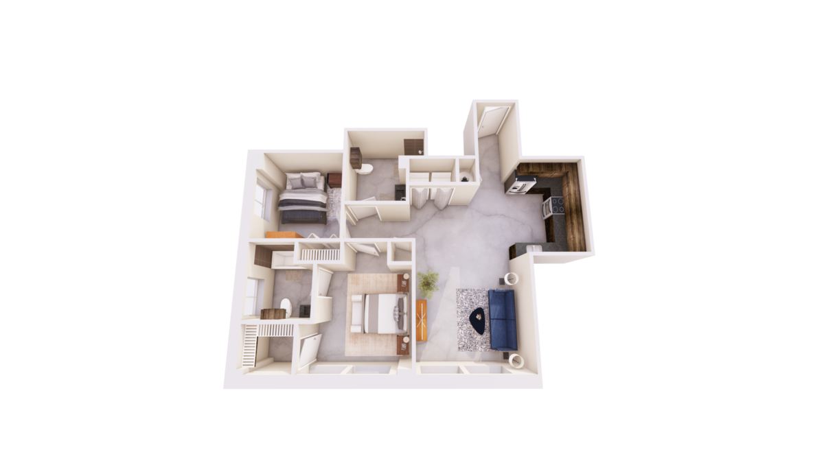 Floorplan diagram for G1, showing 2 bedroom